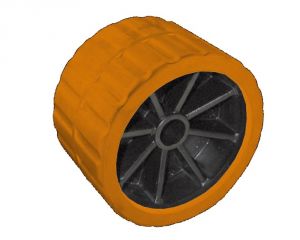 Central roller, orange 75 mm Ø hole 15 mm D.120mm  #OS0202904