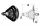 Ghiera passacavi in ABS nero con soffietto Ø esterno 88mm #N82354302045