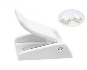 White plastic buckle for straps up to 30mm to be sewn on strap #OS0644131