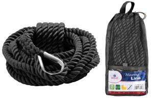 High-strength spliced mooring line Black 12mm Length 9mt #OS0644302