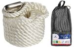 High-strength spliced mooring line Ø 14mm 8mt White #OS0644313