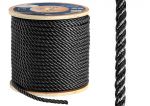 High-strength 3-strand polyester line Ø 6mm Black 200mt spool #OS0645006