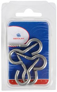 Ganci in acciaio inox ricurvi a vite 37x3,5mm 7 pezzi #OS0903401