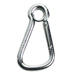 Stainless steel wide opening snap hook with eye 10mm #OS0917806
