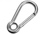 Stainless steel snap hook with flush closure with eyelet 6mm 10 piece pack #OS0919106