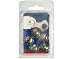Loxx stainless steel male snap fastener with knurled ring 5 piece blister pack #OS1044451