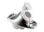 Stainless steel base angled recess fit for telescoping poles White cap #OS1100009