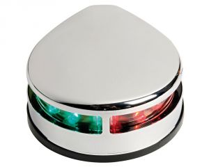 Bicolour 112,5° + 112,5° red and green navigation light 12V Polished stainless steel body #OS1104121