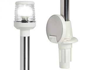 Removable LED light pole 100cm White plastic base #OS1116312