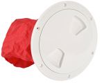 Watertight inspection hatch cover with bag D.222mm White #LZ196453