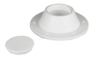 Under table socket or surface mounting base made of PVC- D.190mm #LZ43263
