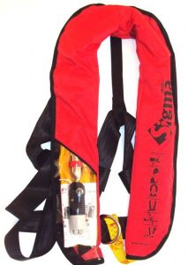 Sigma CE 150N Self inflating lifejacket with Nylon PVC hook #LZ71094