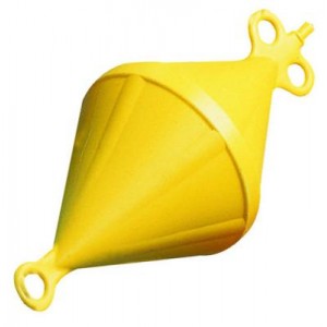 Two-cone anchor buoy 6 Lt D.220xH540mm Yellow colour #LZ43433