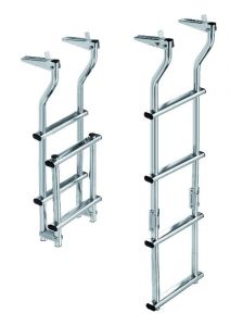 Stainless steel folding platform ladder 4 steel steps 95x23cm #N30810111039