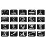 Serie 20 simboli lenticolari adesivi utenze elettriche 15x20mm #TRD1500020