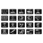 Table with 20 adhesive symbols for electrical utilities 15x20mm #TRD1500020