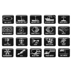 Table with 20 adhesive symbols for electrical utilities 15x20mm #TRD1500020