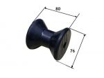 Rubber central roller Ø76x80mm Hole 14mm Black colour #N11559610239