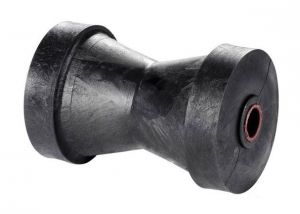 Rubber central roller D.77 mm L.130 mm Hole 14 mm Black colour #TRO0809003