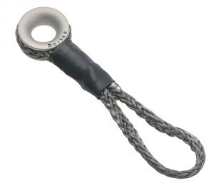 Anello di rinvio in alluminio anodizzato di colore grigio con treccia in Dyneema Ø interno 22mm #FNI7860461