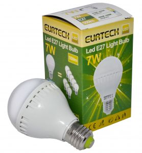 LED Bulb 7W DC100-240V E27 6000K-6500K 550Lm Min 10Pcs #ET27561212-10