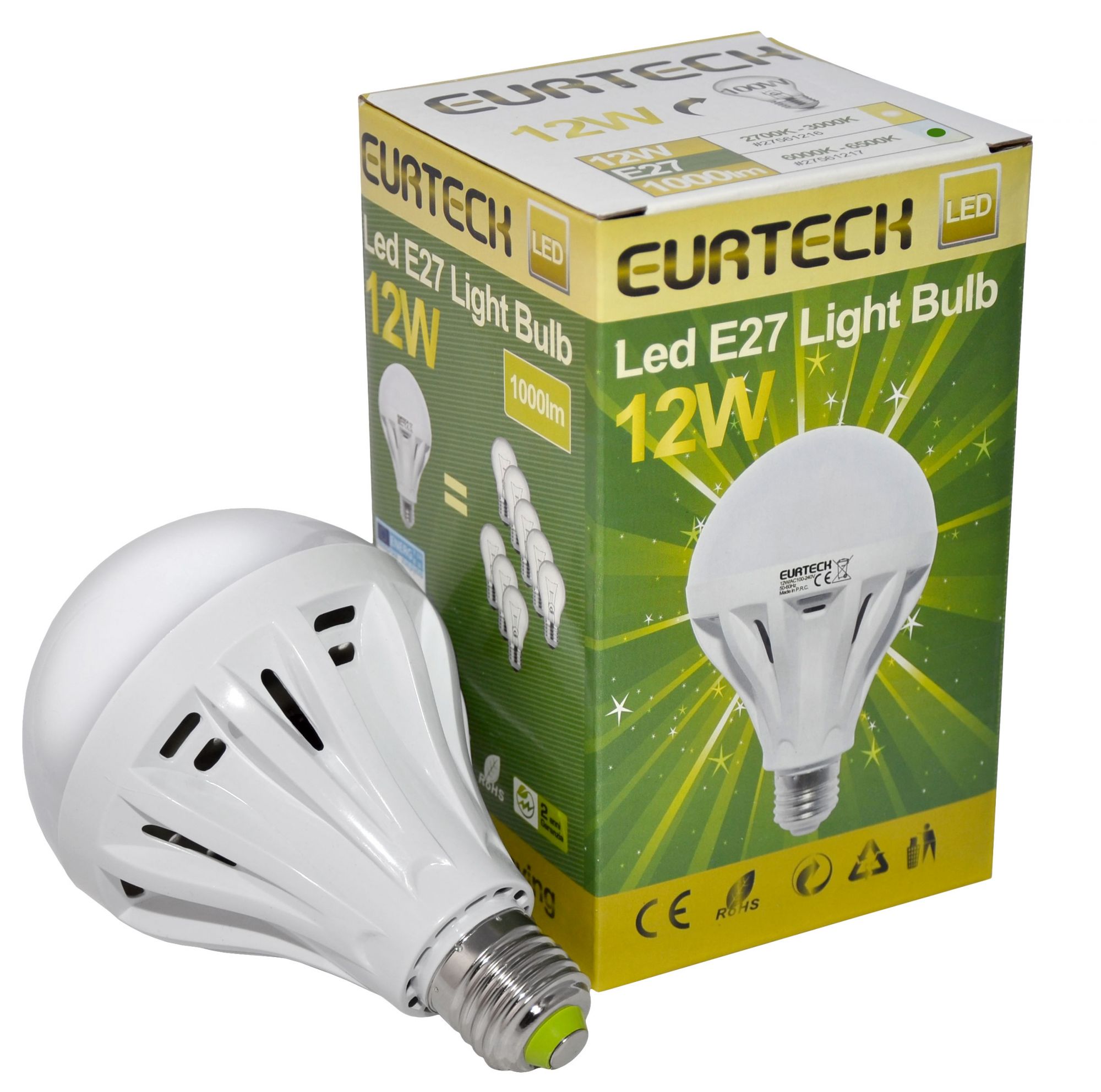 betrouwbaarheid Neem een ​​bad Hoofd LED Bulb 12W 100-240V E27 6000K-6500K 1000Lm Min 10Pcs #ET27561217-10