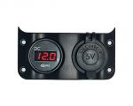 Voltmeter 3/30 V + dual USB socket #OS1410409