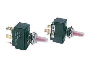 Toggle switch, lighted ON/OFF/ON spring recovery #OS1430337