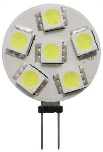 Lampadina 12/24V 1,2W 2700K 6LED G4 Ø 24mm attacco laterale #OS1445005