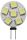 Lampadina 12/24V 1,2W 2700K 6LED G4 Ø 24mm attacco laterale #OS1445005