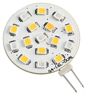 Lampadina G4 16 LED colore Bianco/Rosso 12V 1,6/0,7W 3000K #OS1445033