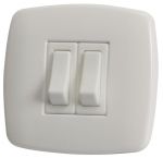 Contemporary Double White switch  68x71mm #OS1448402