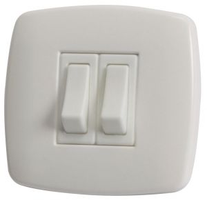 Contemporary Double White switch  68x71mm #OS1448402