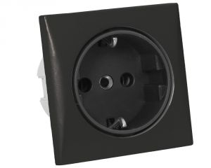 AC socket 220V Schuko type black #OS1449211