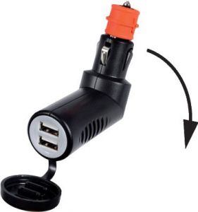 Adattatore presa corrente snodato con doppia USB 12/24V #OS1451714