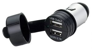 Adattatore presa corrente doppio USB con cappuccio 12/24V #OS1451715