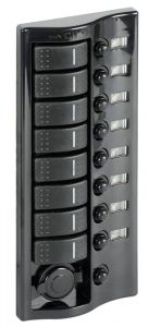 Control panel 9 flush rocker switches polished graphite #OS1484309