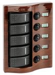 Control panel 5 flush rocker switches mahogany #OS1484405