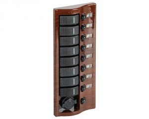 Control panel 9 flush rocker switches mahogany #OS1484409
