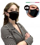 Mascherina Filtrante Nera per Adulti EMFA5 Riutilizzabile Lavabile 10PZ #N90056004591