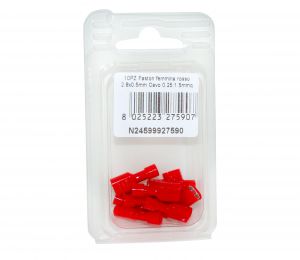 Faston Femmina Rosso Linguetta 2,8x0,5mm Cavo 0,25:1,5mmq 10PZ #N24599927590