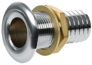 Chrome plated brass through deck fitting 3/8 inches thread 15mm pipe N42038201704