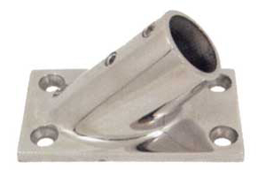 Base rettangolare a 45° in acc.inox - Tubo D.25 mm #N60840528034