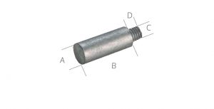 Anodo di Zinco a Barilotto per Scambiatori di Calore 6L2286 CATERPILLAR ∅ 28x55+20 mm #N80605030335