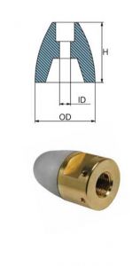 Anodo di Zinco Tipo RIVA Prop D.35mm M24x2 #N80605330304