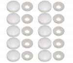 Kit 10 pezzi Sottovite con copritesta in nylon Bianco per viti Ø3,5-4,2mm #N44590097010