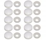White Nylon finishing washer with snap-on cover for screws 3,5-4,2mm 10Pcs #N44590097010
