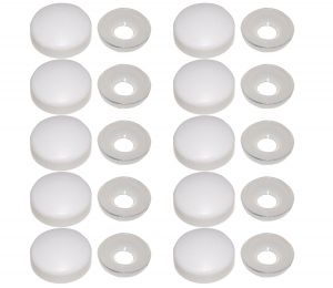 Kit 10 pezzi Sottovite con copritesta in nylon Bianco per viti Ø3,5-4,2mm #N44590097010