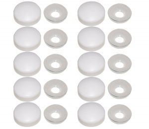 White Nylon finishing washer with snap-on cover for screws 3,5-4,2mm 10Pcs #N44590097010