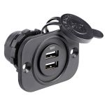 Double USB Socket panel with cover Black colour #N50523027250